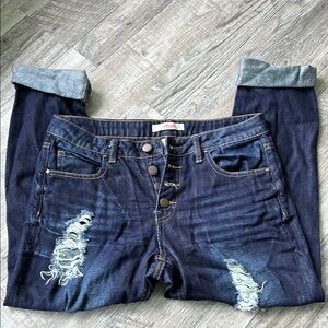 Cello Indigo Distressed Boyfriend Jeans